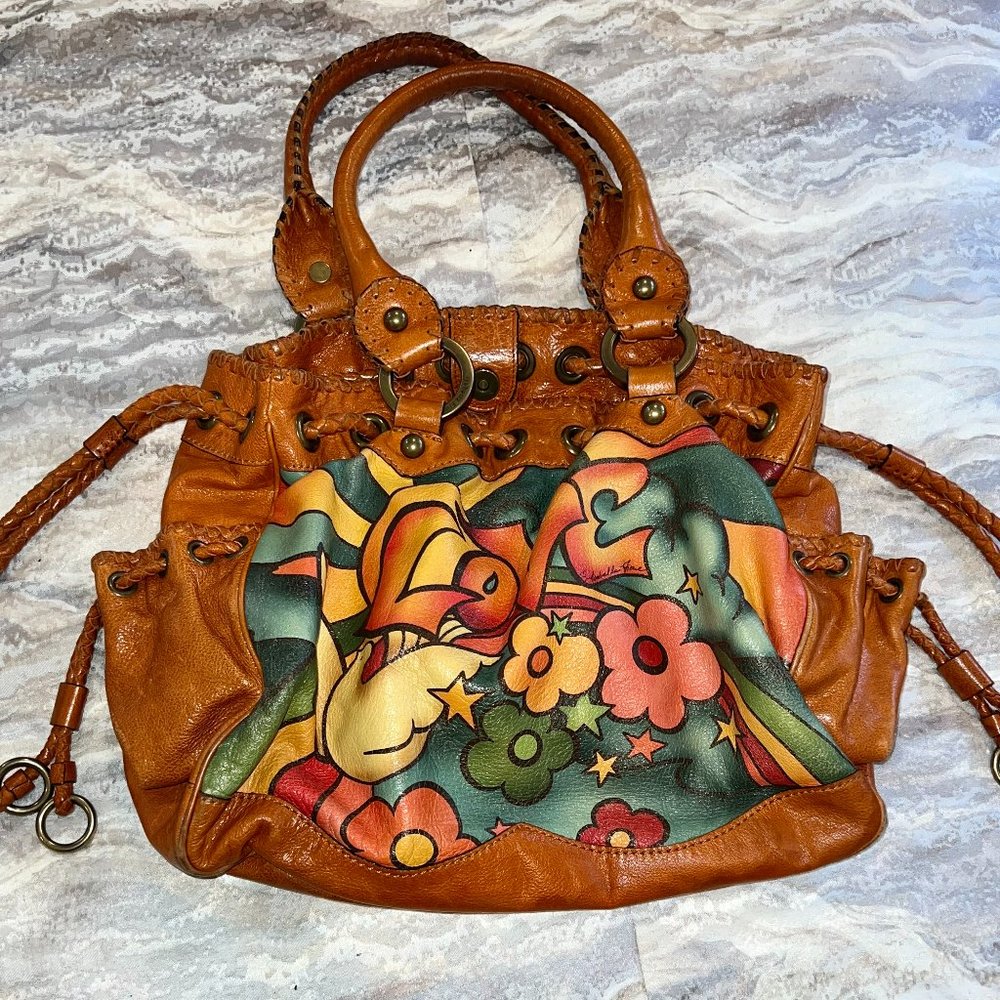 Limited Edition Isabella Fiore Rainbow Love Dove Floral Tattoo Shoulder Handbag